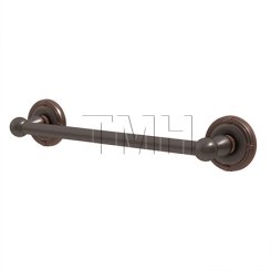 Emtek 26024 Traditional Brass Towel Bar with Brass Ribbon & Reed Rosette (US10B)