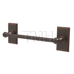 Emtek 26024 Traditional Brass Towel Bar with Brass Rectangular Rosette (US10B)