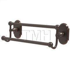 Emtek 26031 Traditional Brass Double Towel Bar with #8 Rosette (US10B)