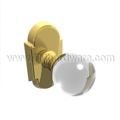 Emtek Bristol Glass Door Knob, Glass Knobset, Passage, #8 Rosette, Polished Brass - Lifetime (US3) Finish