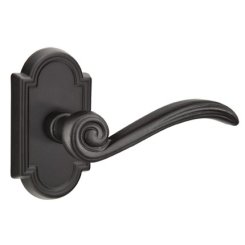 Emtek Medici Lever, Lost Wax Cast Bronze Handleset, Passage, #11 Rosette, Flat Black Bronze (FB)