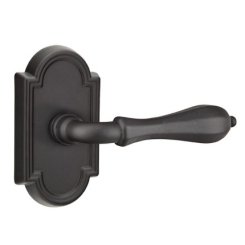 Emtek Octagon Lever, Lost Wax Cast Bronze Handleset, Passage, #11 Rosette, Flat Black Bronze (FB)