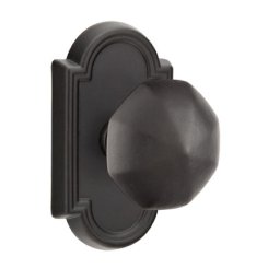 Emtek Octagon Knob, Lost Wax Cast Bronze Handleset, Passage, #11 Rosette, Flat Black Bronze (FB)