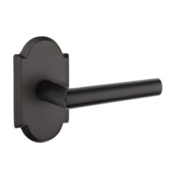 Emtek Mariposa Lever, Sandcast Bronze Leverset, Passage, #1 Rosette, Flat Black Bronze (FB)