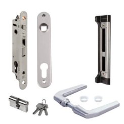 Set with FORTYLOCK & handle: 3006M-H & Cylinder: 3012-54-STD-VSZ & Covershield: 3020-HYB-ALU with SFKI-QF40 keep