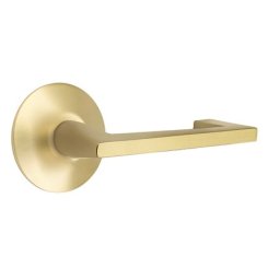 Emtek Argos Door Handle, Modern Designer Brass, Passage, Modern Rosette, Satin Brass (US4) Finish