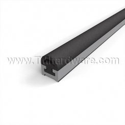 NGP 136S Meeting Stile, Mortised Aluminum Track with .25" Silicone Bulb Seal