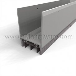 NGP 92TWH Door Shoe Sweep, U Shaped Aluminum with 2" Kickplate and a .6875"  Nylon Brush and Thermoplastic Triple Fin Seal