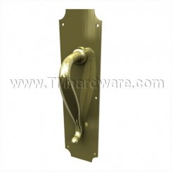 Rockwood 147x77 Pull Plate, Cast Brass Pull Plate With Inverted Corners