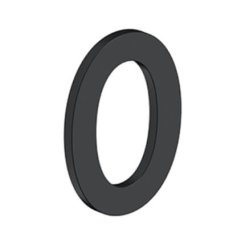 Deltana Stainless Steel Modem Numbers, B Series with Riser, No"0" Digit Flat Black (US19) Finished