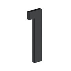Deltana Stainless Steel Modem Numbers, B Series with Riser, No"1" Digit Flat Black (US19) Finished