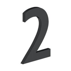 Deltana Stainless Steel Modem Numbers, B Series with Riser, No"2" Digit Flat Black (US19) Finished