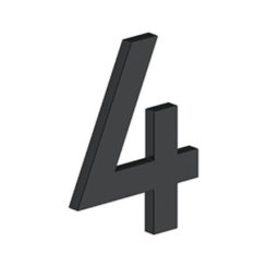 Deltana Stainless Steel Modem Numbers, B Series with Riser, No"4" Digit Flat Black (US19) Finished