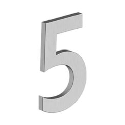 Deltana Stainless Steel Modem Numbers, B Series with Riser, No"5" Digit Satin Stainless Steel (US32D) Finished