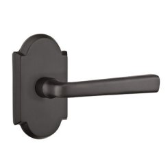 Emtek Cimarron Lever, Sandcast Bronze Leverset, Passage, #1 Rosette, Flat Black Bronze (FB)