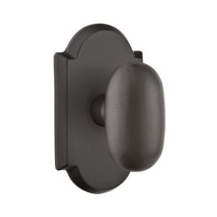 Emtek Egg Knob, Sandcast Bronze Door Knob, Passage, #1 Rosette, Flat Black Bronze (FB)