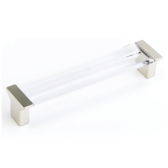 Positano Cabinet Pull- Satin Nickel, Clear