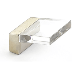 Positano Square Cabinet Pull- Satin Nickel, Clear