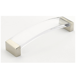 Positano Arched Cabinet Pull- Satin Nickel, Clear