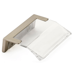 Positano Cabinet Pull- Satin Nickel, Clear