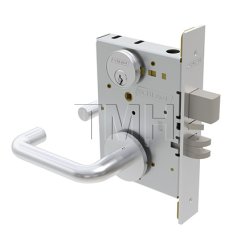 Schlage L Series, 03 Door Handle, Keyed, Double Cylinder, Non-Deadbolt, Apartment Entrance Lock , Satin Chrome Plated Finish