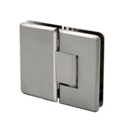 FHC Carolina Beveled Glass To Glass 180 Degree Hinge for Shower Doors - 3/8"-1/2" Glass, Satin Nickel (US15) Finished