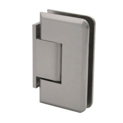 FHC Carolina Beveled Wall Mount  Hinge for Shower Doors - Offset Short Back Plate, Satin Nickel (US15) Finished