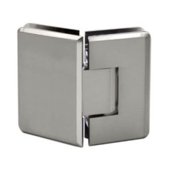 FHC Carolina Beveled 5 Degree Positive Close Glass To Glass Hinge for Shower Doors - 135 Degree, Satin Nickel (US15) Finished