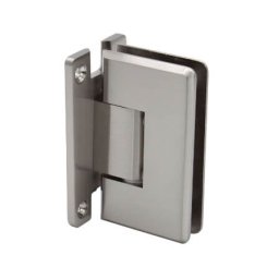 FHC Carolina Beveled 5 Degree Positive Close Wall Mount Hinge for Shower Doors - Full Back Plate, Satin Nickel (US15) Finished