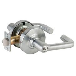 Schlage Tubular Door Handle, Vandlgard, ND Series, Vandlgard Entrance/Office Lock, Satin Chrome Plated