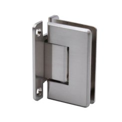FHC Preston Adjustable Beveled Wall Mount Hinge for Shower Doors - Full Back Plate, Satin Nickel (US15) Finished