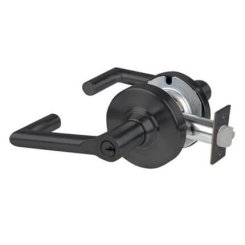 Schlage Boardwalk Door Handle, ND Series, Keyed, Single Cylinder Function, Entrance/Office Lock, Flat Black Finish