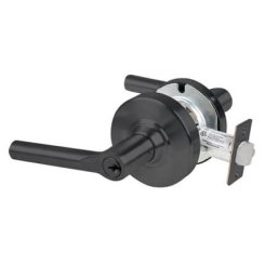 Schlage Broadway Door Handle, Mechanical Door Locks, ND Series, Keyed, Double Cylinder Function, Vestibule Lock, Flat Black Finish