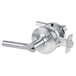 Schlage Latitude Door Handle, Mechanical Door Locks, ND Series, Keyed, Single Cylinder Function, Classroom Exit Lock, Satin Chrome Plated Finish