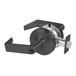 Schlage Rhodes Door Handle, Mechanical Door Locks, ND Series, Keyed, Single Cylinder Function, Classroom Lock, Flat Black Finish