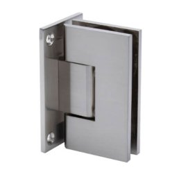 FHC Venice Adjustable Square Wall Hinge for Shower Doors - Full Back Plate, Satin Nickel (US15) Finished