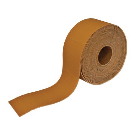 Hafele Sanding Pad Roll, FoamBac Gold, Aluminum Oxide, 4 1/2" x 82' (W x L), Grit 100, 178 Sheets per Roll