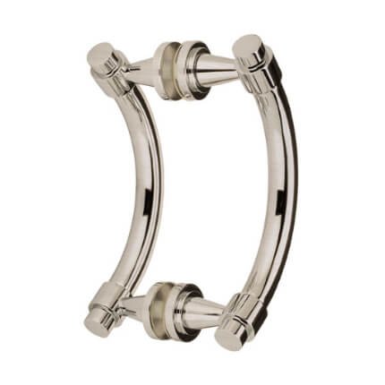 FHC Opulent Series 6" Back-To-Back Offset Shower Door Handles, Satin Nickel (US15) Finished