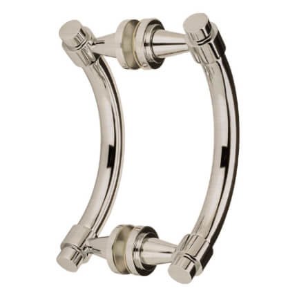 FHC Opulent Series 8" Back-To-Back Offset Shower Door Handles, Satin Nickel (US15) Finished