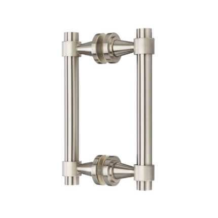 FHC Opulent Series 6" Back-To-Back  Shower Door Handles, Satin Nickel (US15) Finished