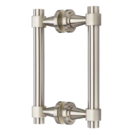 FHC Opulent Series 8" Back-To-Back  Shower Door Handles, Satin Nickel (US15) Finished