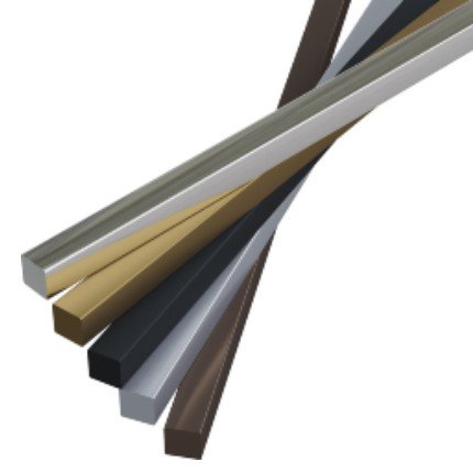 Hafele Cabinet Accent Bar, Aluminum, 1/4" x 1/4" x 72" (W x H x L), Satin/Brushed Aluminum Finish