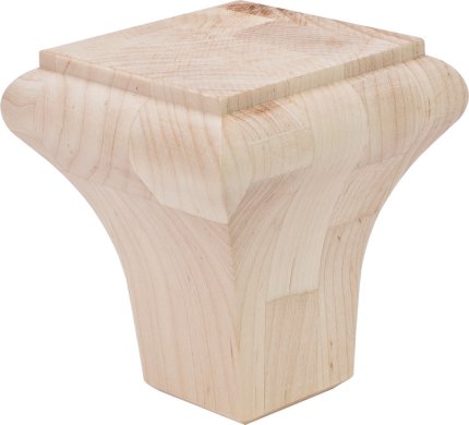 Content Hafele Bunn Foot, Lafayette Collection, 3-9/16" X 3-9/16" X 4" (W X D X H), Maple finish