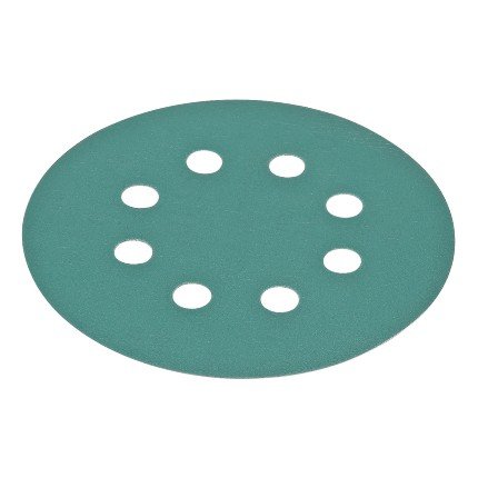 Hafele Abrasive FilmBac Premium Disc, Hook-N-Loop, 5", Aluminum Oxide, 8 Holes, Grit 400, Pack of 100