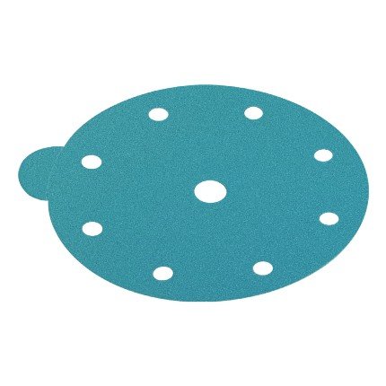 Hafele Abrasive FilmBac Disc, PSA, 6" Premium, Aluminum Oxide, 9 Holes, Grit 100, Pack of 100