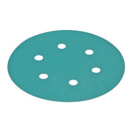 Hafele Abrasive FilmBac Disc, Hook-N-Loop, 6" Premium, Aluminum Oxide, 6 Holes, Grit 100, Pack of 100