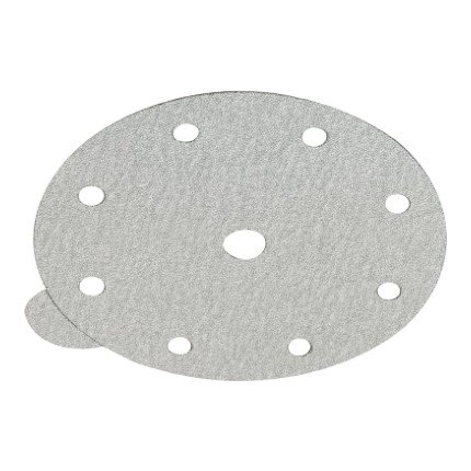 Hafele Abrasive Disc, Tabbed, PSA, 5", Silicone Carbide, 9 Holes, Grit 100, Pack of 100