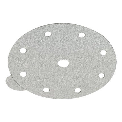 Hafele Abrasive Disc, Tabbed, PSA, 6", Silicone Carbide, 9 Holes, Grit 100, Pack of 100