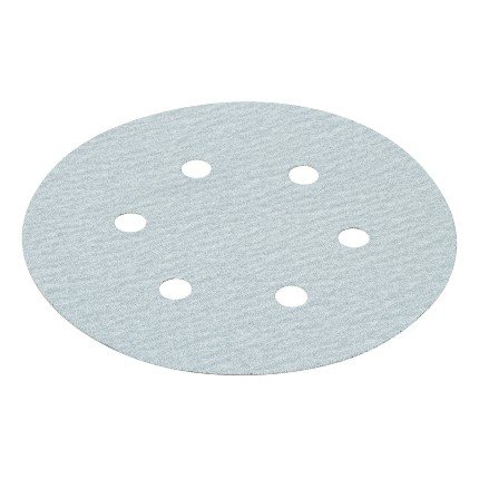 Hafele Abrasive Disc, Hook-N-Loop, 6", Silicone Carbide, 6 Holes, Grit 100, Pack of 100