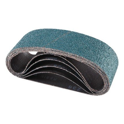 Hafele Portable Belt, Resin Cloth Open, Zirconia Alumina, 4" × 24", Grit 120, Pack of 5